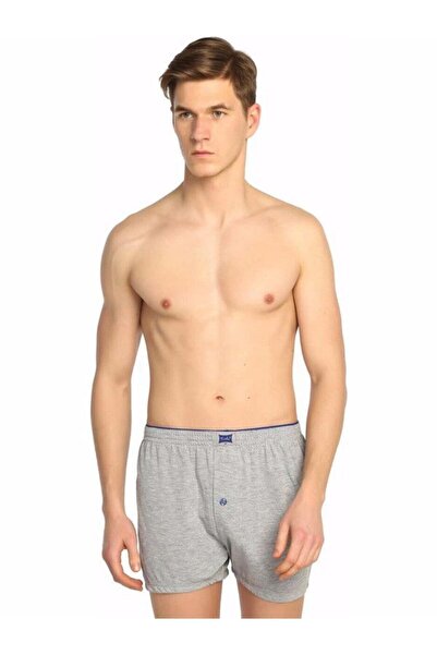 Tutku Nil Botiquen Men's Gray 4 Pieces Cotton Buttoned Boxers Smoked Nlbtqn-117