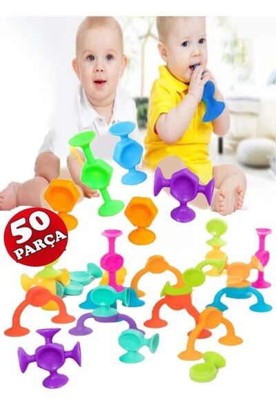 Ax Axentia 50 Parça Vantuzlu Vakum Molekül Yapı Silikon Taşları Duyusal Eğiti...