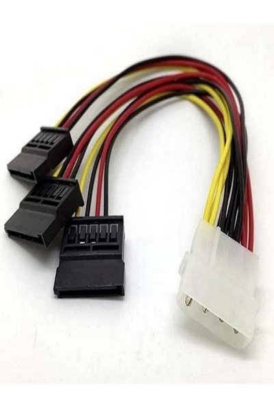 SpeedUF 3lü Sata Power Kablosu Hdd 4 Pin Güç Kasa Içi