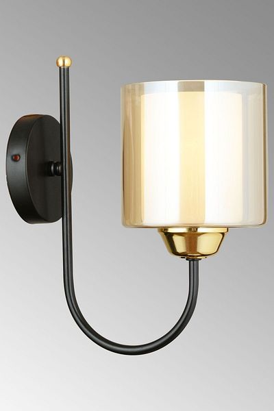 SONSUZ AYDINLATMA&AVİZE Black Ufo Double Glass Upward Facing Modern Sconce