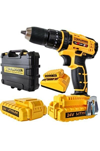 Bulldozer E-tron 2020 Darbeli Çift Akülü 24ve-tron Şarjlı Vidalama Matkap