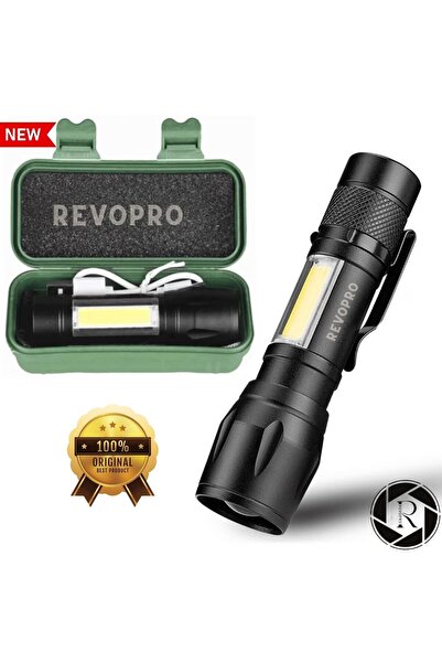 REVOPRO Ultra Güçlü 5w Led Usb Şarjlı El Feneri