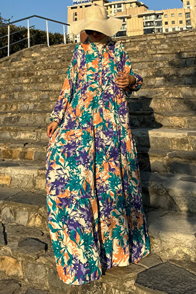 Cockatoo Γυναικείο καλοκαιρινό φόρεμα με σχέδιο βισκόζης oversized