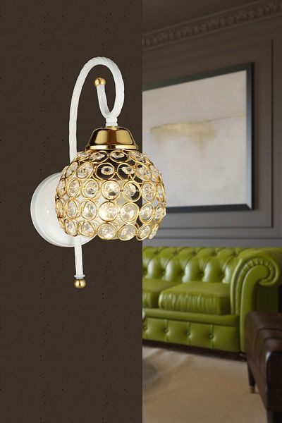 SONSUZ AYDINLATMA&AVİZE White Crystal Down-Facing Modern Sconce