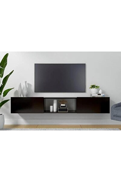 joy mob Iconi Tv Ünitesi Tv Sehpası Alt Modül Siyah 200 Cm Mdf