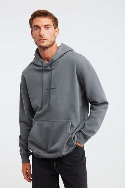 GRIMELANGE Epic Herren-Sweatshirt aus weichem Stoff mit Kapuze, Cord und normaler Passform, bestickt, hellgrau