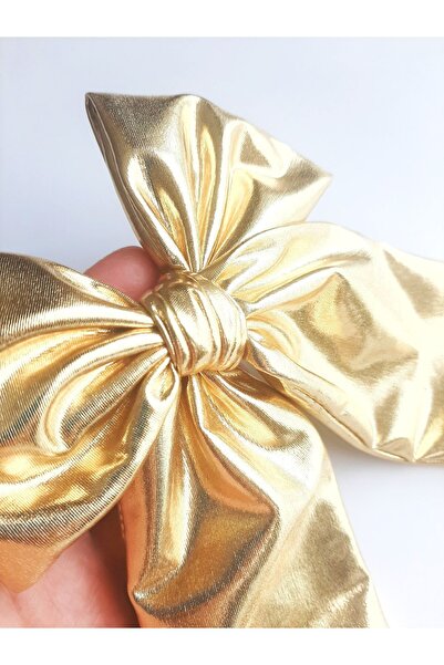 NEW BOWS BANDS Girl's Large Pinwheel Clip Hair Clip Gold Lame