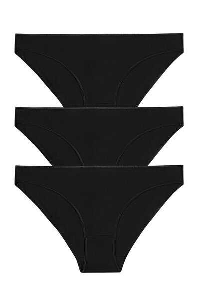 SUWEN Pack of 3 Black Slip Panties