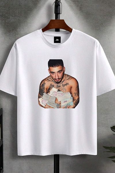 AMMA Tricou boyfriend oversize cu imprimeu Uzi El Chavo unisex, 100% bumbac