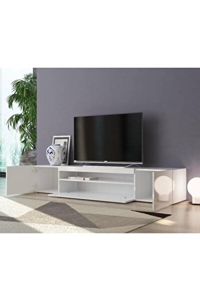 joy mob Işık Tv Ünitesi Alt Modülü Tv Sehpası Beyaz Mdf