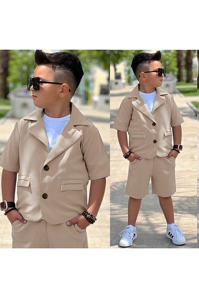 Eybabykids Costum de sărbători pentru băieți - Jachetă și pantaloni scurți Badi