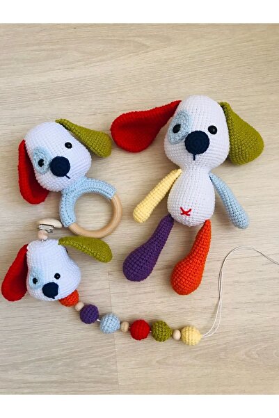 amigurumitoys Amigurumi Renkli Kopek Yenidogan Set