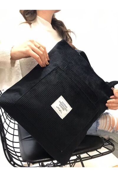 Neem bag Geantă de umăr de mână Vandet din catifea neagră pentru femei, cu de...