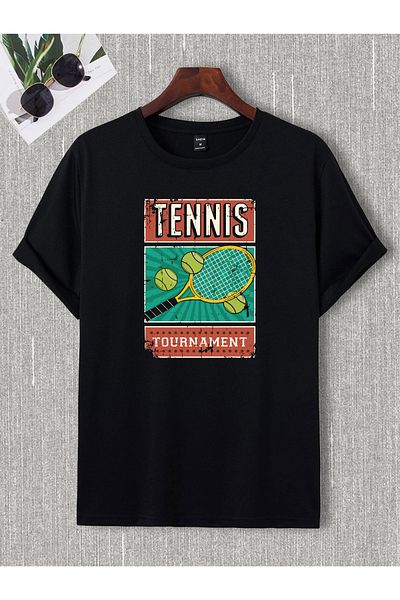 donamod Tricou de tenis supradimensionat unisex - Cadou pentru iubitorul de mingi Rachete Net, Tricou prieten de ziua de nastere