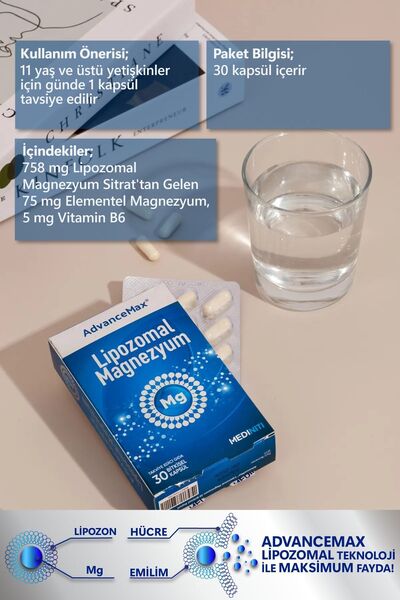 AdvanceMax Lipozomal Magnezyum 30 Kapsül