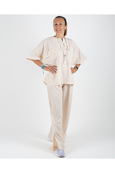 Parla Sports Lower Upper Set Wide Collar Slit Leg