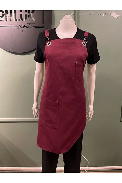 ÖNLÜK SEPETİ Burgundy Color Astromic Cut Cafe/Restaurant Bib