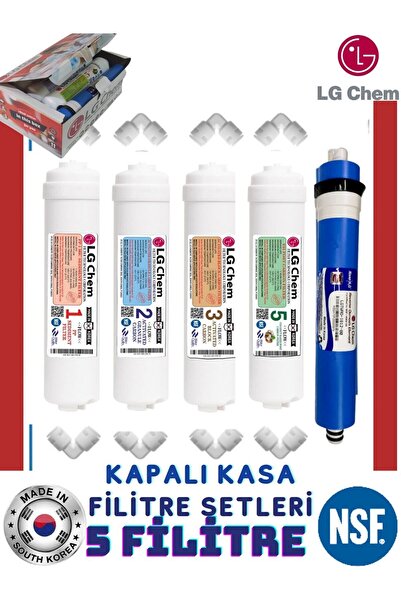 LG Chem 5 Li Inline Filitre Seti Kapalı Kasa Su Arıtma Cihazları Için Dirsekler Hediye