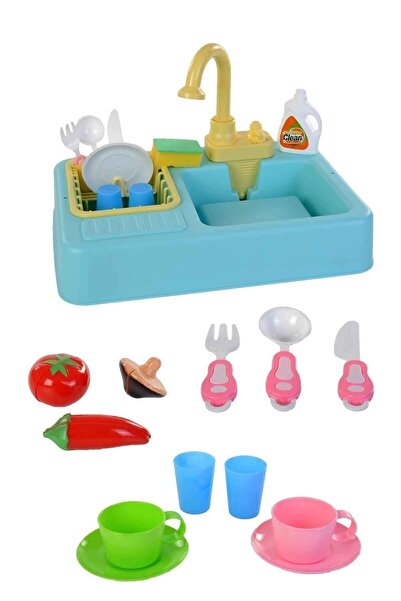 Genel Markalar Mavi Renk Modern Oyuncak Lavabo | Pilli ve Detaylı Tasarım