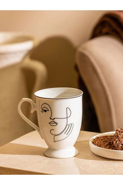 LC Waikiki LCW HOME - 300 Ml Face Printed Porcelain Mug