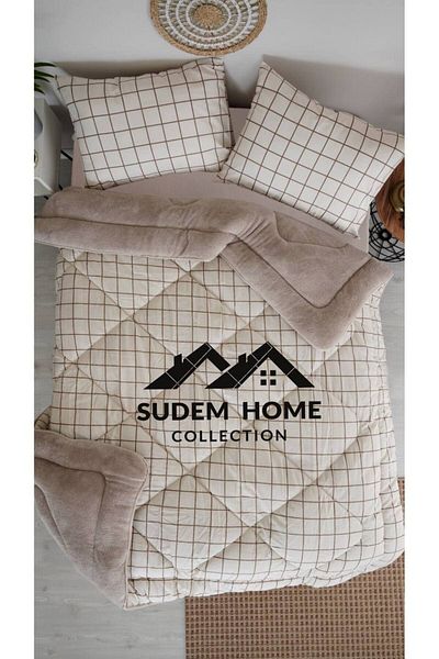 Sudemhome لحاف مزدوج الجوانب - لحاف ويلسوفت من القطيفة الناعمة مع 2 كيس وسادة - رقيق 195x215 سم