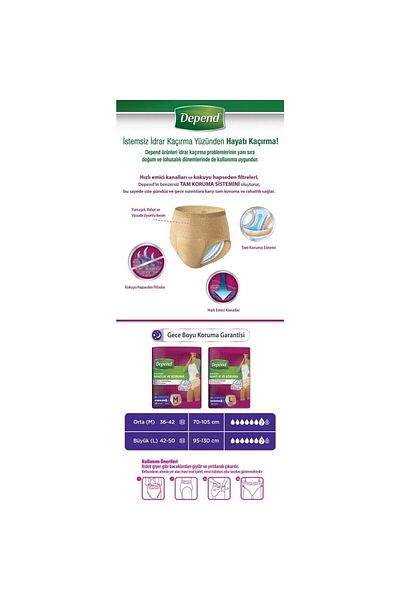 Depend Absorbent Panties Maternity Pad Women Size L 1 Pack 10 Pieces