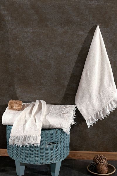 Nazik Home Πετσέτα μπάνιου Alina Lace Κεντημένη - 90x150 cm