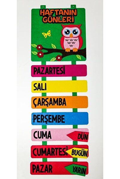 keçeli dünyam Haftanın Günleri - Yeşil (KEÇE EĞİTİM MATERYALİ)