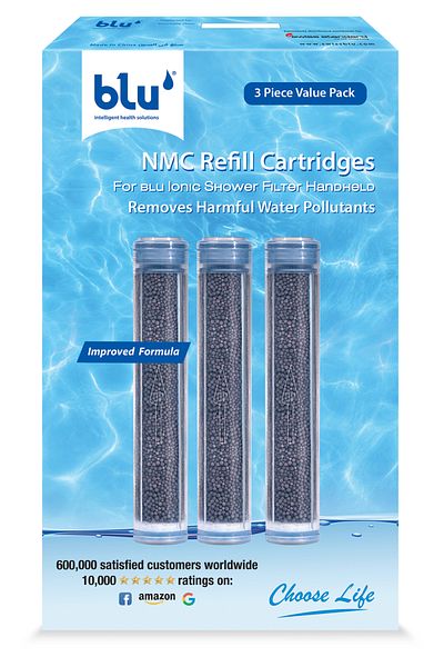 Blu Intelligent Health Solutions Blu Nmc Refill Cartridge For The Blu Ionic Shower Filter - Handheld - 3 Piece Value Pack