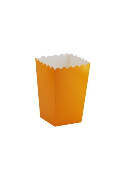 DENİZ Popcorn Box (Corn, Chip Box) 10 Pieces Orange