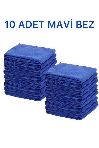 MCK Plus 10-piece 40x40 Microfiber Cleaning Cloth - Kitchen and Bathroom Towel Cloth Blue Color