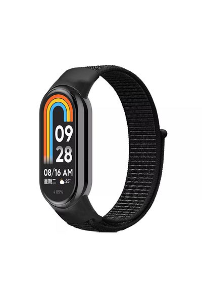 Fibaks سوار ساعة ذكية منسوج بشريط فيلكرو متوافق مع Xiaomi Mi Band 8/9
