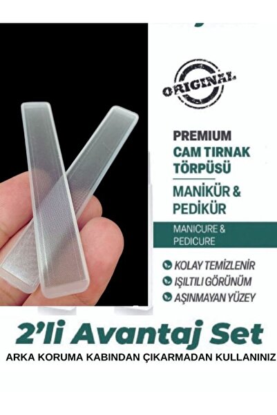 BİYUTREND 2 Adet Cam Tırnak Parlatıcı Ve Törpü (ARKA KORUMA KABINDAN ÇIKARMAD...