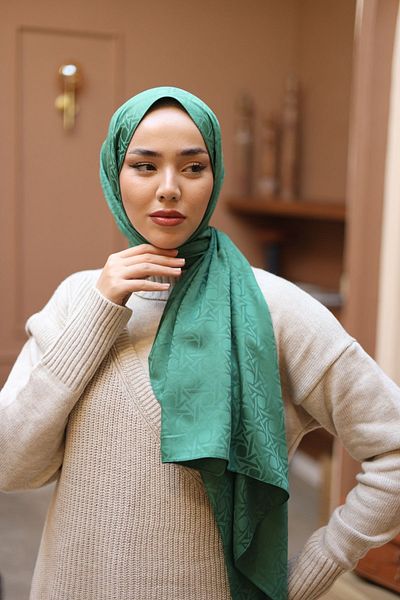 Silk Home Deluxe Jacquard Shawl - Pine Green