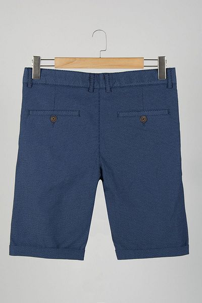 Terapi Men Men's Navy Blue Slim Fit Linen Shorts