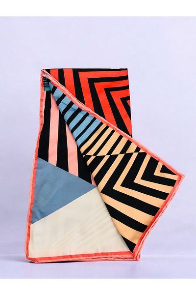Akel Eșarfă cu dungi colorate Alpha Twill - 95 x 95