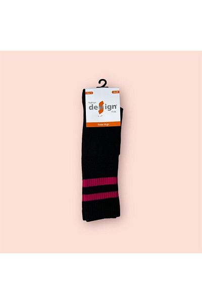 Design Socks Κοριτσίστικες βαμβακερές ριγέ κάλτσες μέχρι το γόνατο