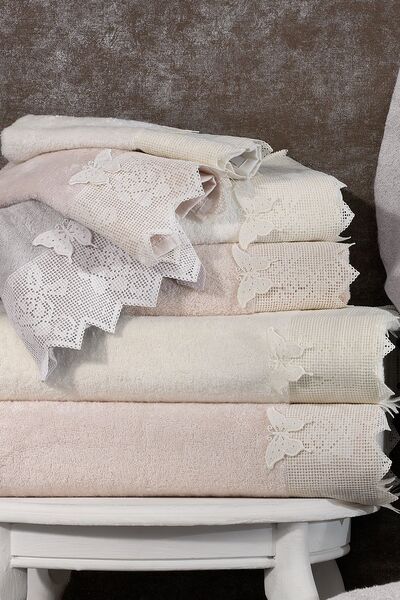 Nazik Home 3D вишивка метелика на рушнику для обличчя - 50 x 90 см