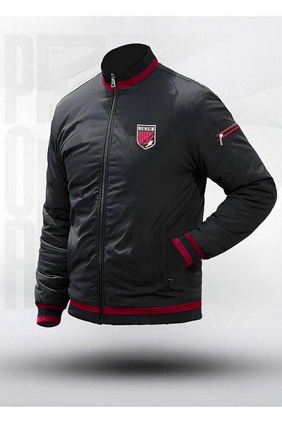 ixir Palton și jachetă neagră pentru bărbați - sportiv și sezonier