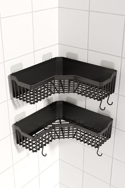 ATA HOME 2 Organizer μπάνιου - Αυτοκόλλητο ράφι μπάνιου και ράφι ντους Organizer ράφι σαμπουάν, πλαστικό