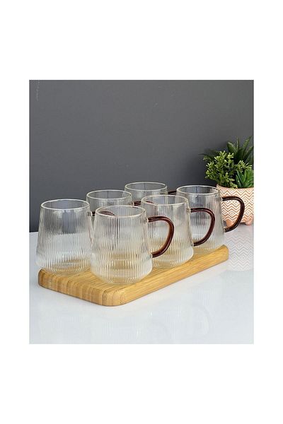 ACAR 350 Ml London Cup with Glass Handle 6 Pieces Trnc 127