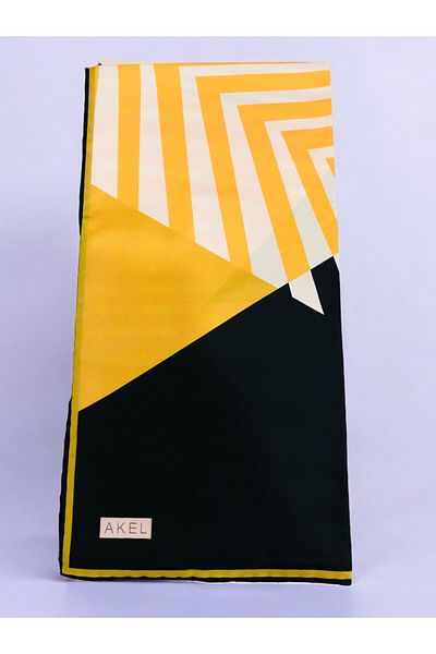 Akel Πολύχρωμο ριγέ κασκόλ Alpha Twill - 95 x 95