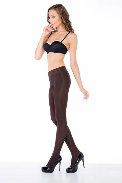 Penti Дамски кестеняво-кафяви микро 100 Denier лъскави дебели зимни чорапогащи