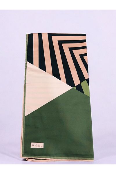 Akel Πολύχρωμο ριγέ κασκόλ Alpha Twill - 95 x 95
