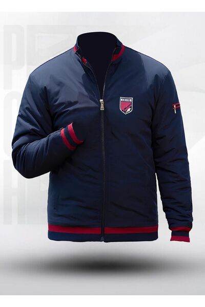 ixir Sportos emblémás szezonális férfi kabát és dzseki sötétkék