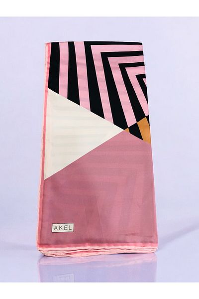 Akel Πολύχρωμο ριγέ κασκόλ Alpha Twill - 95 x 95