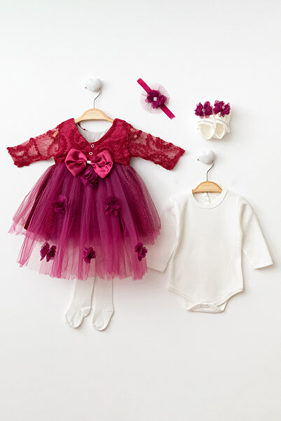 Harry&Millie فستان زفاف مزين بالدانتيل والزهور وقطار من التول للفتيات الصغيرا...