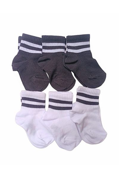 Design Socks Дизайнерски унисекс детски раирани чорапи с ботуши, 6 броя