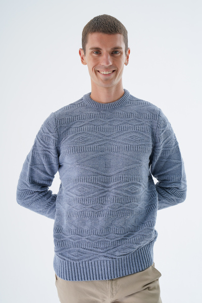 Trist Star Pulover de tricotaj cu decolteu cu diamante - Aviator pentru bărbați TRIST-5332