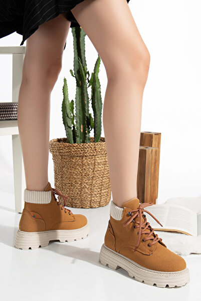 Mc vay Shoes Dámské boty Cess Hardal Cat s krajkovým detailem